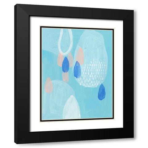 Azure II Black Modern Wood Framed Art Print with Double Matting by Wang, Melissa