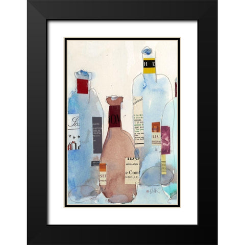 The Wine Bottles IV Black Modern Wood Framed Art Print with Double Matting by Dixon, Samuel