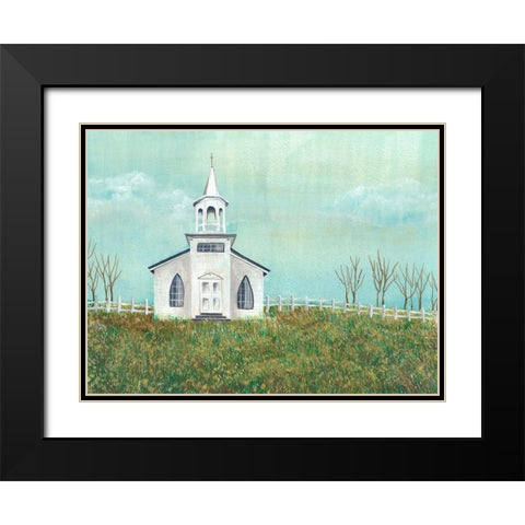 Country Church I Black Modern Wood Framed Art Print with Double Matting by Moore, Regina