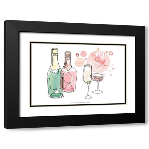 Champagne Wishes  I Black Modern Wood Framed Art Print with Double Matting by Parker, Jennifer Paxton