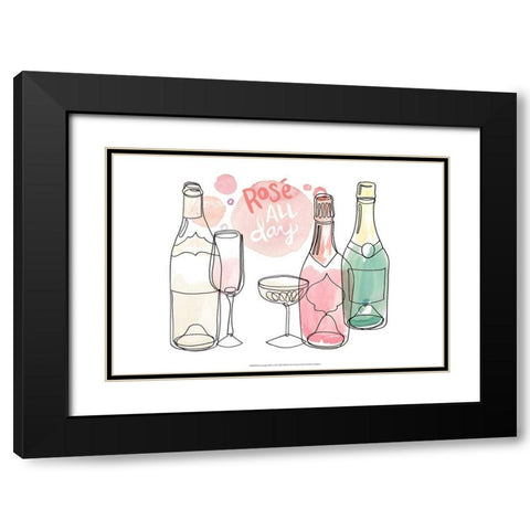 Champagne Wishes  II Black Modern Wood Framed Art Print with Double Matting by Parker, Jennifer Paxton