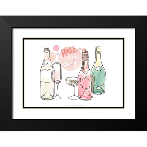 Champagne Wishes  II Black Modern Wood Framed Art Print with Double Matting by Parker, Jennifer Paxton