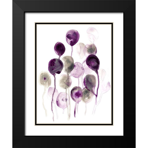 Plum Pods I Black Modern Wood Framed Art Print with Double Matting by Vess, June Erica