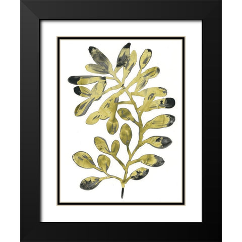 Foliage Fossil II Black Modern Wood Framed Art Print with Double Matting by Vess, June Erica