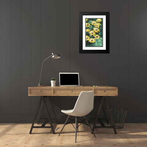 Floral Impressions I Black Modern Wood Framed Art Print with Double Matting by Wang, Melissa
