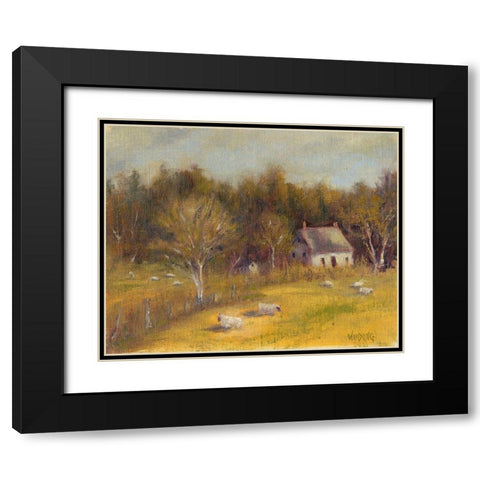 Cottage Meadow I Black Modern Wood Framed Art Print with Double Matting by Wendling, Marilyn