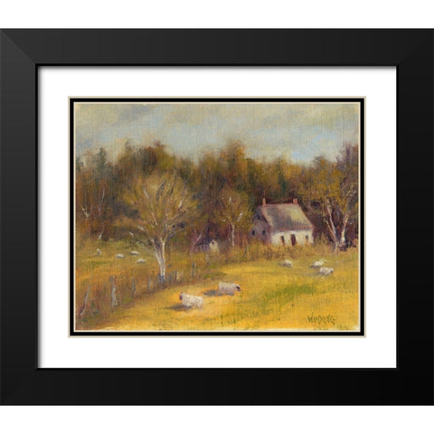 Cottage Meadow I Black Modern Wood Framed Art Print with Double Matting by Wendling, Marilyn