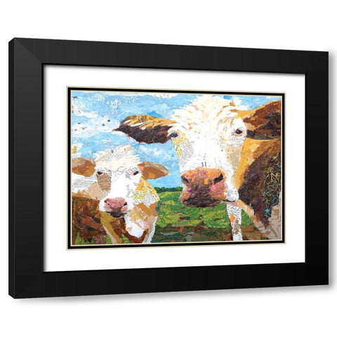 Two Muse I Black Modern Wood Framed Art Print with Double Matting by St. Hilaire, Elizabeth