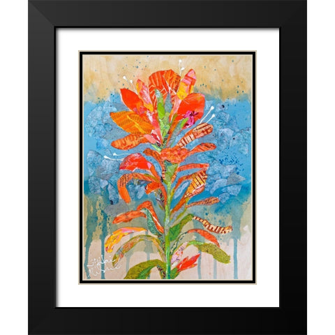 Indian Paintbrush Collage I Black Modern Wood Framed Art Print with Double Matting by St. Hilaire, Elizabeth