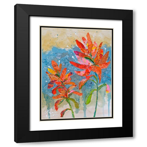 Indian Paintbrush Collage II Black Modern Wood Framed Art Print with Double Matting by St. Hilaire, Elizabeth