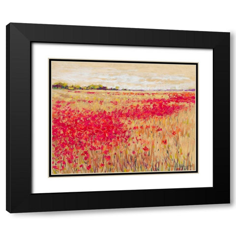 Poppies Evening Light I Black Modern Wood Framed Art Print with Double Matting by Gardner, Jennifer