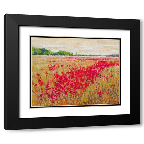 Poppies Evening Light II Black Modern Wood Framed Art Print with Double Matting by Gardner, Jennifer