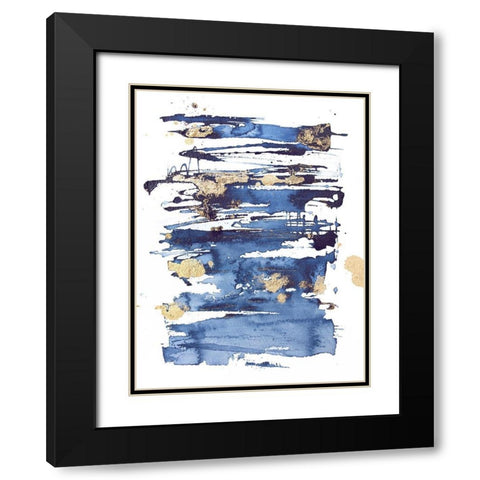 Blue Rapture II Black Modern Wood Framed Art Print with Double Matting by Contacessi, Julia