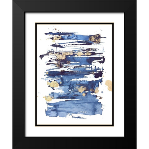 Blue Rapture II Black Modern Wood Framed Art Print with Double Matting by Contacessi, Julia
