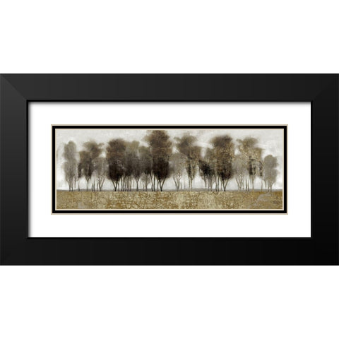 Gilded Treeline Black Modern Wood Framed Art Print with Double Matting by Studio W