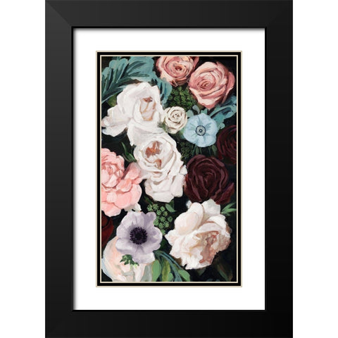 Floral Nocturne I Black Modern Wood Framed Art Print with Double Matting by Borges, Victoria