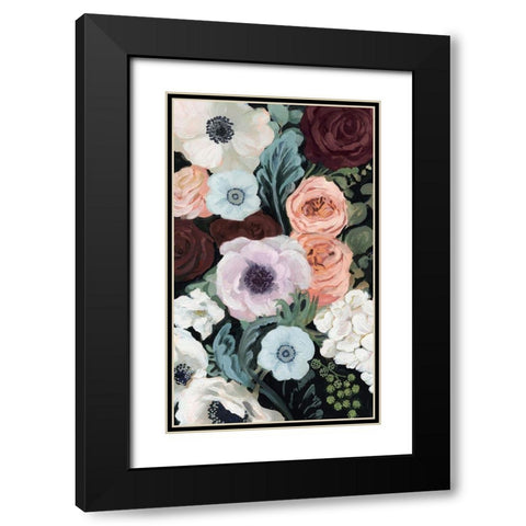 Floral Nocturne II Black Modern Wood Framed Art Print with Double Matting by Borges, Victoria
