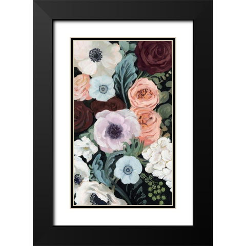Floral Nocturne II Black Modern Wood Framed Art Print with Double Matting by Borges, Victoria