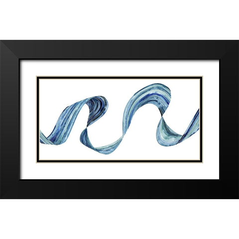 Blue Rush II Black Modern Wood Framed Art Print with Double Matting by Popp, Grace