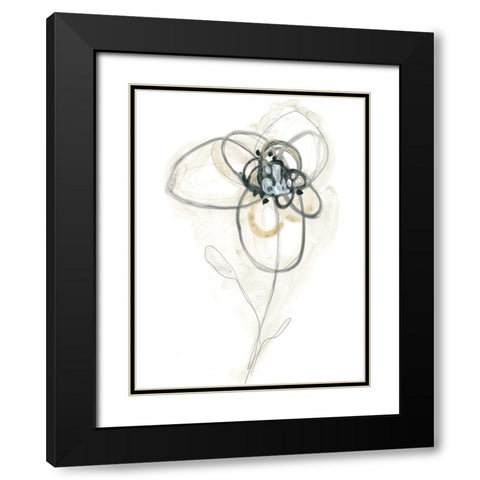 Monochrome Floral Study IV Black Modern Wood Framed Art Print with Double Matting by Vess, June Erica