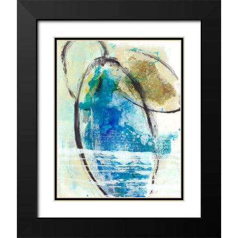 Elliptical Abstract II Black Modern Wood Framed Art Print with Double Matting by Fuchs, Jodi