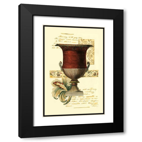 Transitional Urn I Black Modern Wood Framed Art Print with Double Matting by Vision Studio