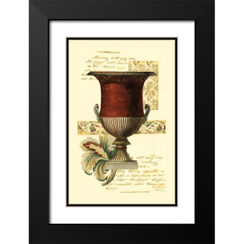 Transitional Urn I Black Modern Wood Framed Art Print with Double Matting by Vision Studio