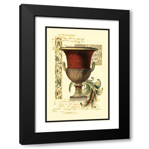 Transitional Urn II Black Modern Wood Framed Art Print with Double Matting by Vision Studio