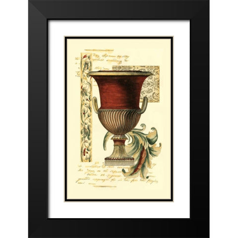 Transitional Urn II Black Modern Wood Framed Art Print with Double Matting by Vision Studio