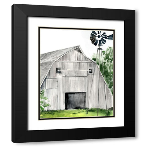 Weathered Barn II Black Modern Wood Framed Art Print with Double Matting by Parker, Jennifer Paxton