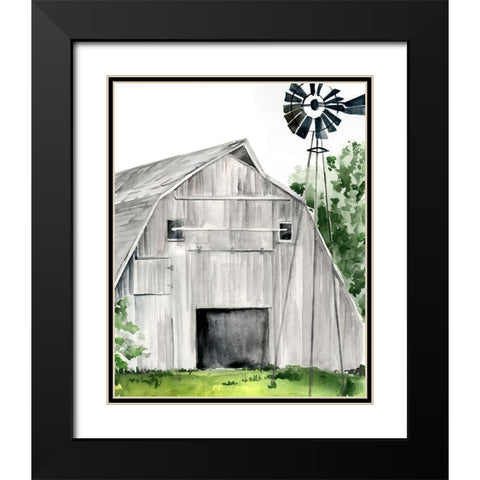 Weathered Barn II Black Modern Wood Framed Art Print with Double Matting by Parker, Jennifer Paxton