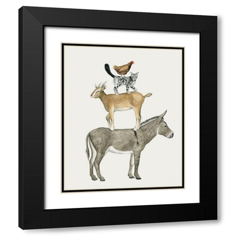 Farmland Family I Black Modern Wood Framed Art Print with Double Matting by Popp, Grace