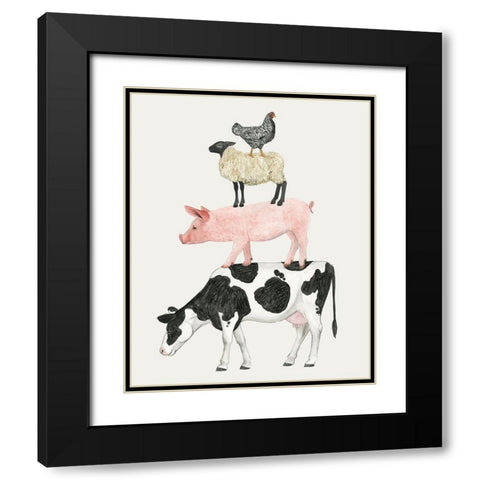 Farmland Family VI Black Modern Wood Framed Art Print with Double Matting by Popp, Grace