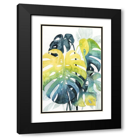 Sunset Palm Composition I Black Modern Wood Framed Art Print with Double Matting by Popp, Grace