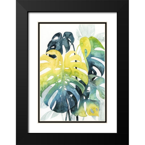 Sunset Palm Composition I Black Modern Wood Framed Art Print with Double Matting by Popp, Grace