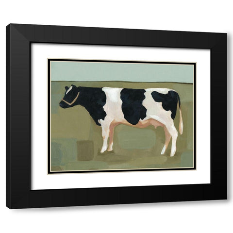 Custom Bovine Portrait II Black Modern Wood Framed Art Print with Double Matting by Scarvey, Emma