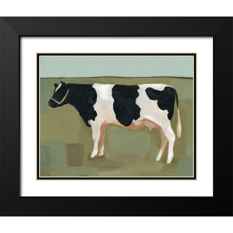 Custom Bovine Portrait II Black Modern Wood Framed Art Print with Double Matting by Scarvey, Emma