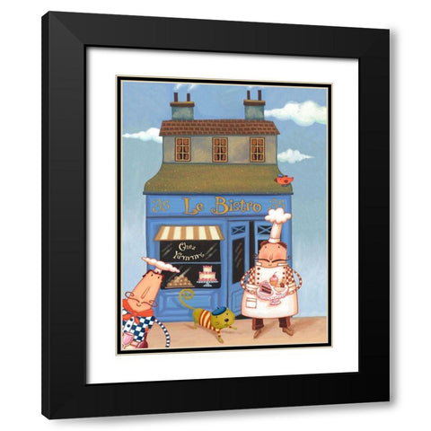 Cafe Chef I Black Modern Wood Framed Art Print with Double Matting by Eisner, Viv