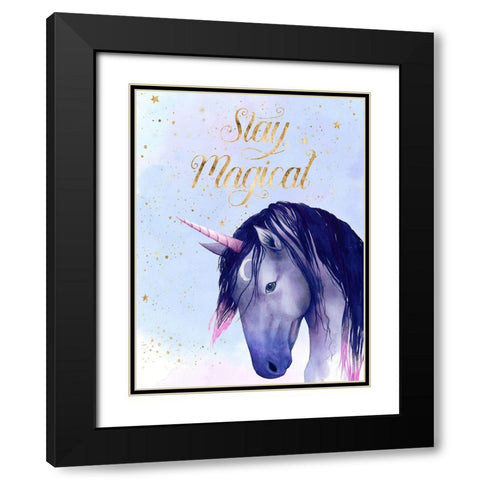 Unicorn Universe  I Black Modern Wood Framed Art Print with Double Matting by Popp, Grace