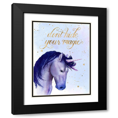 Unicorn Universe  II Black Modern Wood Framed Art Print with Double Matting by Popp, Grace