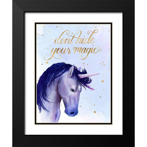 Unicorn Universe  II Black Modern Wood Framed Art Print with Double Matting by Popp, Grace