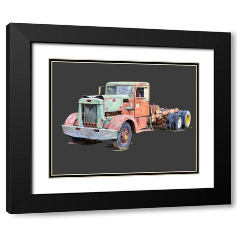 Vintage Truck III Black Modern Wood Framed Art Print with Double Matting by Kalina, Emily