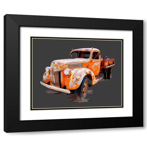 Vintage Truck V Black Modern Wood Framed Art Print with Double Matting by Kalina, Emily