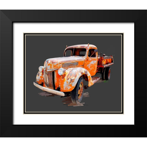 Vintage Truck V Black Modern Wood Framed Art Print with Double Matting by Kalina, Emily