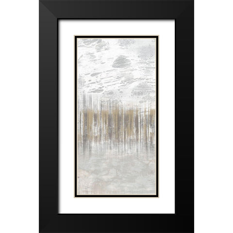 Neutral Staggered Lines I Black Modern Wood Framed Art Print with Double Matting by Goldberger, Jennifer