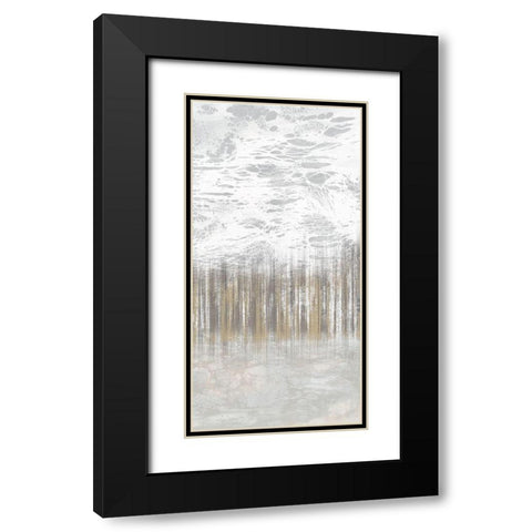 Neutral Staggered Lines II Black Modern Wood Framed Art Print with Double Matting by Goldberger, Jennifer