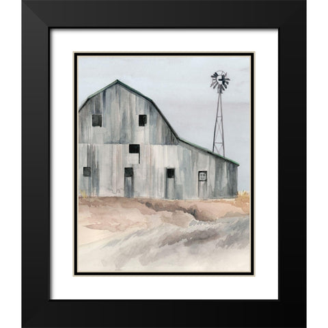 Winter Barn I Black Modern Wood Framed Art Print with Double Matting by Parker, Jennifer Paxton