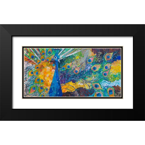 Percy Peacock II Black Modern Wood Framed Art Print with Double Matting by St. Hilaire, Elizabeth