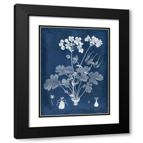 Botanical in Indigo III Black Modern Wood Framed Art Print with Double Matting by Vision Studio