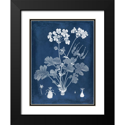 Botanical in Indigo III Black Modern Wood Framed Art Print with Double Matting by Vision Studio